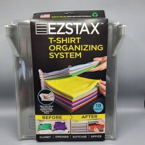 Ezstax T-Shirt Organizing System 18-Pack For Closet Dresser Suitcase Or Office